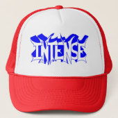 Rood/Wit Baseball Pet met Blauwe Intense Logo (Voorkant)