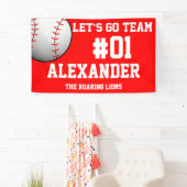 Rood Wit Baseball Teamgeest Spandoek (Insitu)