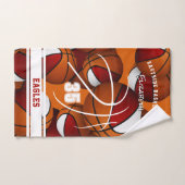Rood Wit Basketbal Team Kleuren Atleet Naam Handdoek (Handdoek)