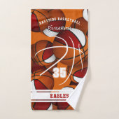 Rood Wit Basketbal Team Kleuren Atleet Naam Handdoek (Handdoek)