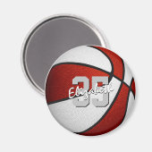 rood wit basketbal team partij gunsten magneet (Voorkant / Achterkant)