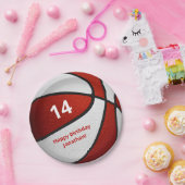 rood wit basketbal verjaardagsfeest papieren bordje (Feest)