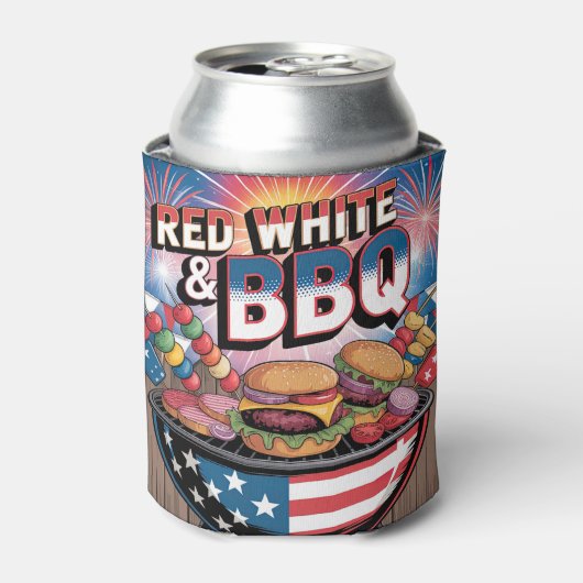 Rood Wit & BBQ Blikjeskoeler (Blikje Voorkant)