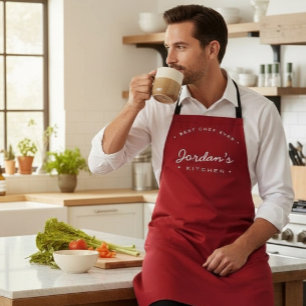 Rood Wit Beste Chef Ooit Uw Keuken Aangepast Schort