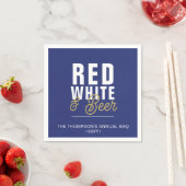 Rood Wit & Bier 4 juli Feest Papieren Servet (Insitu)