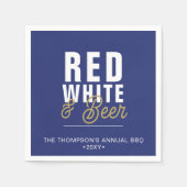 Rood Wit & Bier 4 juli Feest Papieren Servet (Voorkant)