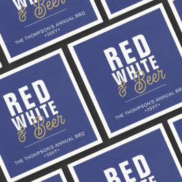 Rood Wit & Bier 4 juli Feest Papieren Servet