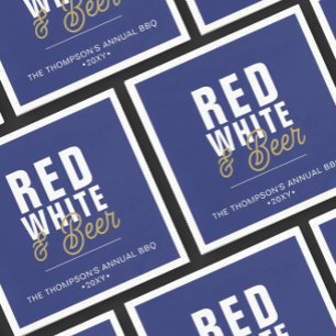 Rood Wit & Bier 4 juli Feest Papieren Servet