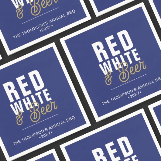 Rood Wit & Bier 4 juli Feest Papieren Servet