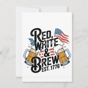 Rood Wit & Bier Opgericht 1776 4 Juli 250ste VS Feestdagenkaart