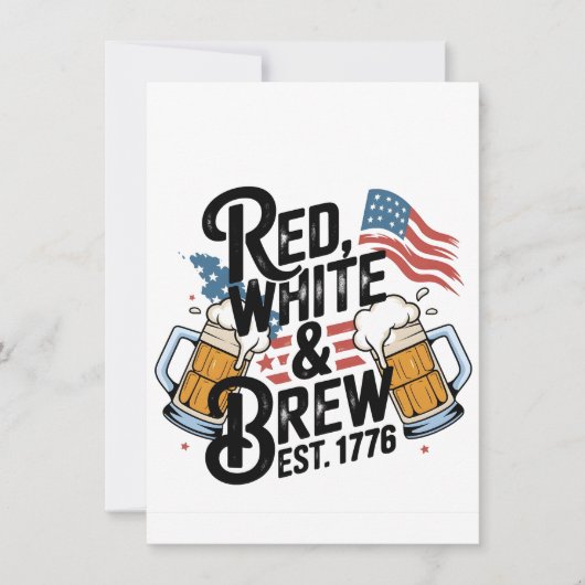 Rood Wit & Bier Opgericht 1776 4 Juli 250ste VS Feestdagenkaart (Voorkant)