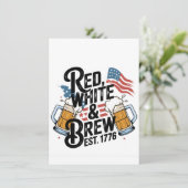 Rood Wit & Bier Opgericht 1776 4 Juli 250ste VS Feestdagenkaart (Staand voorkant)