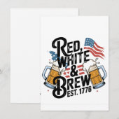 Rood Wit & Bier Opgericht 1776 4 Juli 250ste VS Feestdagenkaart (Voorkant / Achterkant)