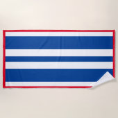 Rood Wit Blau Cabana Streep  Strandlaken (Voorkant)