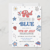 Rood Wit Blau Feest, Feest in de VS Uitnodiging (Voorkant)