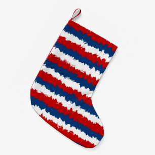 Rood Wit Blau Gestreepte Patroon Kleine Kerstsok