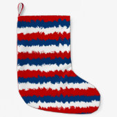 Rood Wit Blau Gestreepte Patroon Kleine Kerstsok (Voorkant)