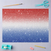 Rood Wit Blau Glitter Gradiënt Patriottische Dag Tissuepapier (Craft)