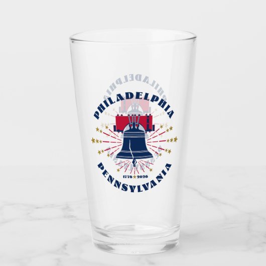 Rood Wit Blau Liberty Bell Patriottische Glazen Be (Voorkant)