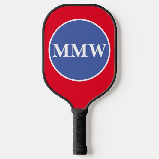 Rood Wit Blau Monogram Pickleball Paddle (Voorkant)