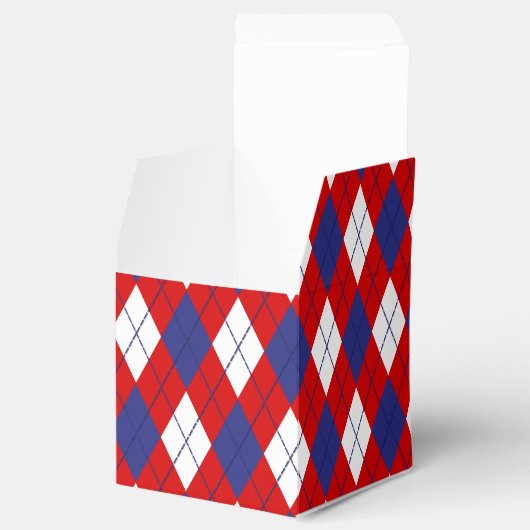 Rood, wit, blauw 1-FAVOR BOX vierkant Bedankdoosjes (Geopend)