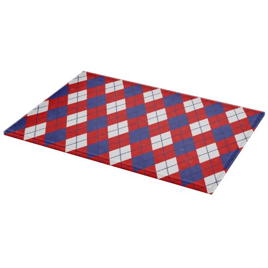 Rood, wit, blauw, 1-GLASS KUTBORD Snijplank (Hoek)