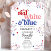 Rood Wit & Blauw 21e Verjaardag Kaart