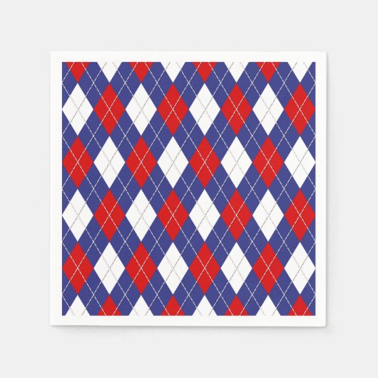 Rood, wit, blauw, 2-PAPIER NAPKINS Servetten (Voorkant)