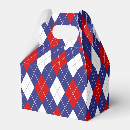 Rood, wit, blauw, 2-PARTIJ FAVOR BOX, kabel Bedankdoosjes (Voorkant Zijde)