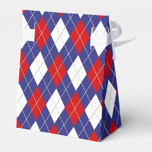 Rood, wit, blauw, 2-PARTIJ FAVOR BOX, tent Bedankdoosjes (Achterkant)