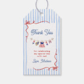 Rood, Wit & Blauw 4 juli 1e verjaardag Cadeaulabel (Voorkant)