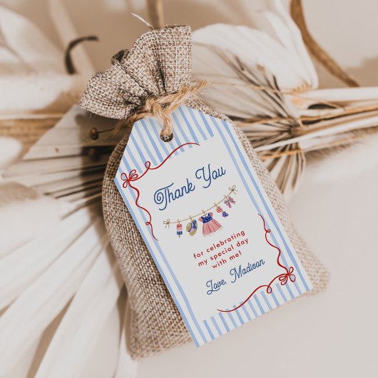 Rood, Wit & Blauw 4 juli 1e verjaardag Cadeaulabel