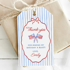 Rood, Wit & Blauw 4 juli 1e verjaardag Cadeaulabel