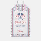 Rood, Wit & Blauw 4 juli 1e verjaardag Cadeaulabel (Voorkant)
