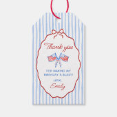 Rood, Wit & Blauw 4 juli 1e verjaardag Cadeaulabel (Voorkant)