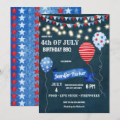 Rood Wit Blauw 4 Juli | 4 juli verjaardag Kaart (Voorkant / Achterkant)