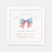Rood Wit Blauw 4 juli BBQ Classic Preppy Bow Servet (Voorkant)