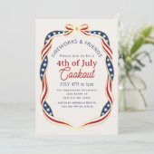 Rood, Wit & Blauw 4 juli BBQ-feest  Kaart (Staand voorkant)