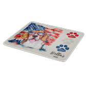 Rood Wit Blauw 4 juli Beagle Amerikaanse Vlag Snijplank (Hoek)