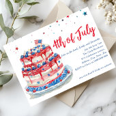 Rood Wit Blauw 4 Juli Cake Kaart