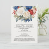 Rood Wit & Blauw 4 juli Couple Shower Kaart (Staand voorkant)