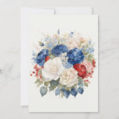 Rood Wit & Blauw 4 juli Couple Shower Kaart (Achterkant)