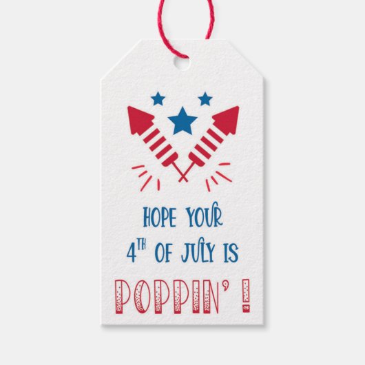 Rood Wit Blauw 4 juli Favoriet Cadeaulabel (Voorkant)