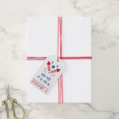 Rood Wit Blauw 4 juli Favoriet Cadeaulabel (Met Touw)