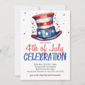 Rood Wit Blauw 4 juli Feest Kaart (Voorkant)