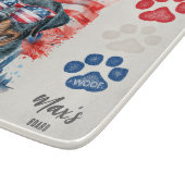 Rood Wit Blauw 4 juli Grappige Rottweiler Hond Snijplank (Hoek)
