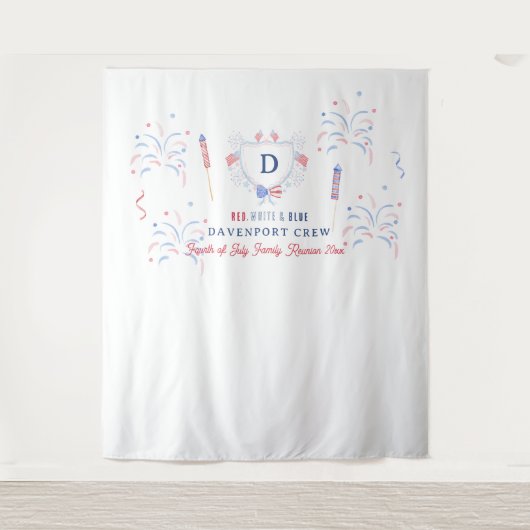 Rood Wit & Blauw | 4 juli Reünie Achtergrond Wandkleed (Voorkant)