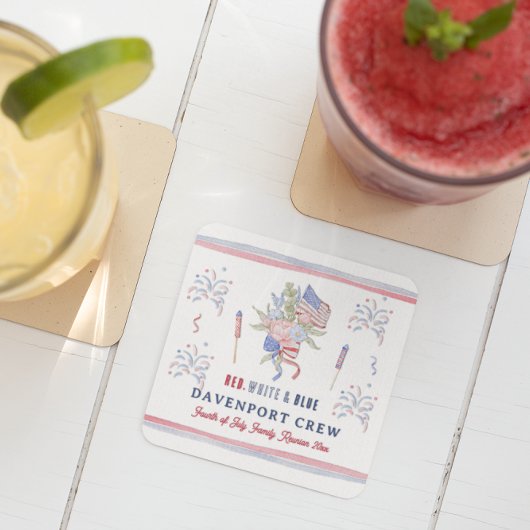 Rood Wit & Blauw | 4 juli Réunion Kartonnen Onderzetters