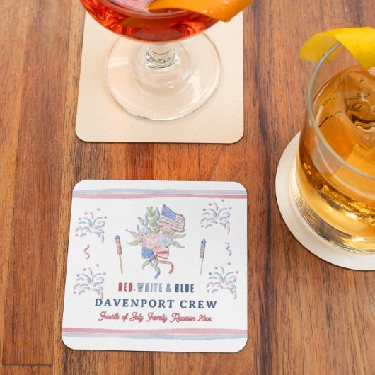 Rood Wit & Blauw | 4 juli Réunion Kartonnen Onderzetters