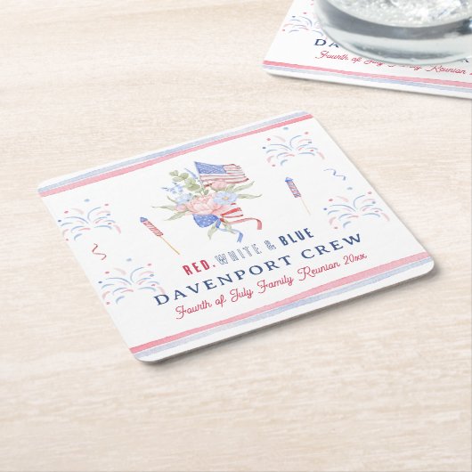 Rood Wit & Blauw | 4 juli Réunion Kartonnen Onderzetters (Schuin)